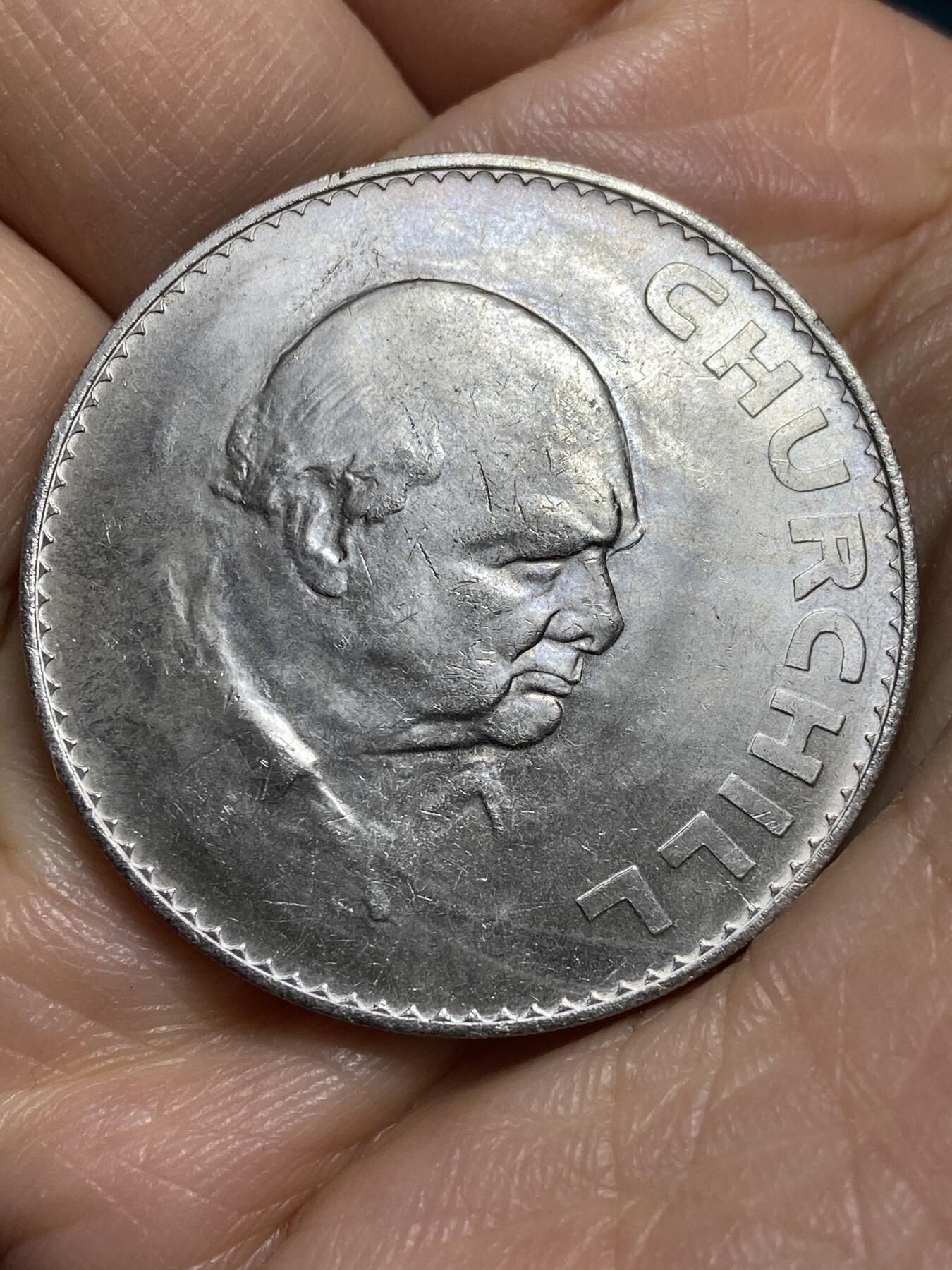 2026年第十四场(总第一百八十三场）外国好品散币场(免佣金) 威廉姆斯·迪肯银行原装全新–英国🇬🇧1965年1克朗(丘吉尔逝世纪念币)