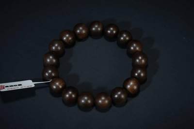 上海都达杂项专场二十五（全场包邮）  - 天然文莱软丝沉香1.2圆珠手串 附鉴定证书87-214