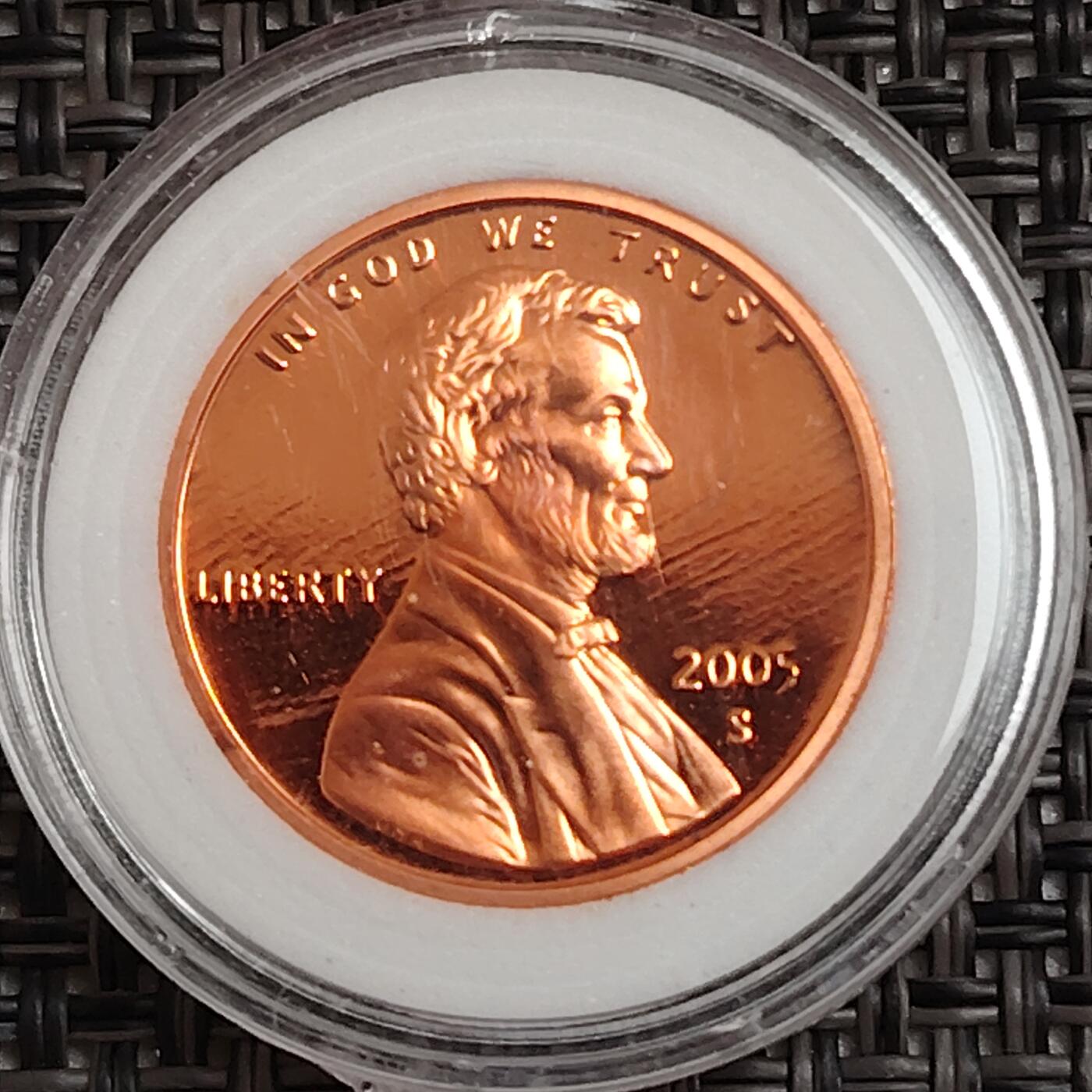 布加迪🐬～世界钱币(上海)🌾第 271 期 /  各国套币和散币 美国🇺🇸 2005年 1分 林肯头像精制币