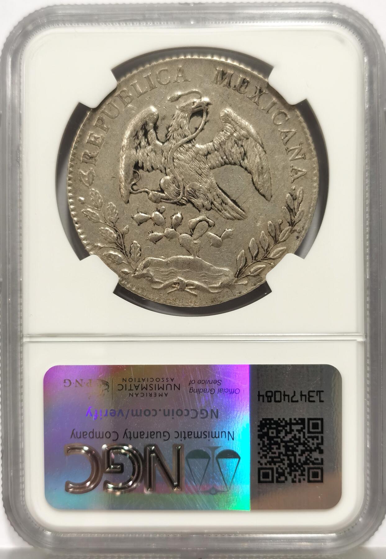 博洋堂世界钱币拍卖第158期（全场包邮） NGC AU 墨西哥1894MO AM花边鹰洋 清晰春字墨戳