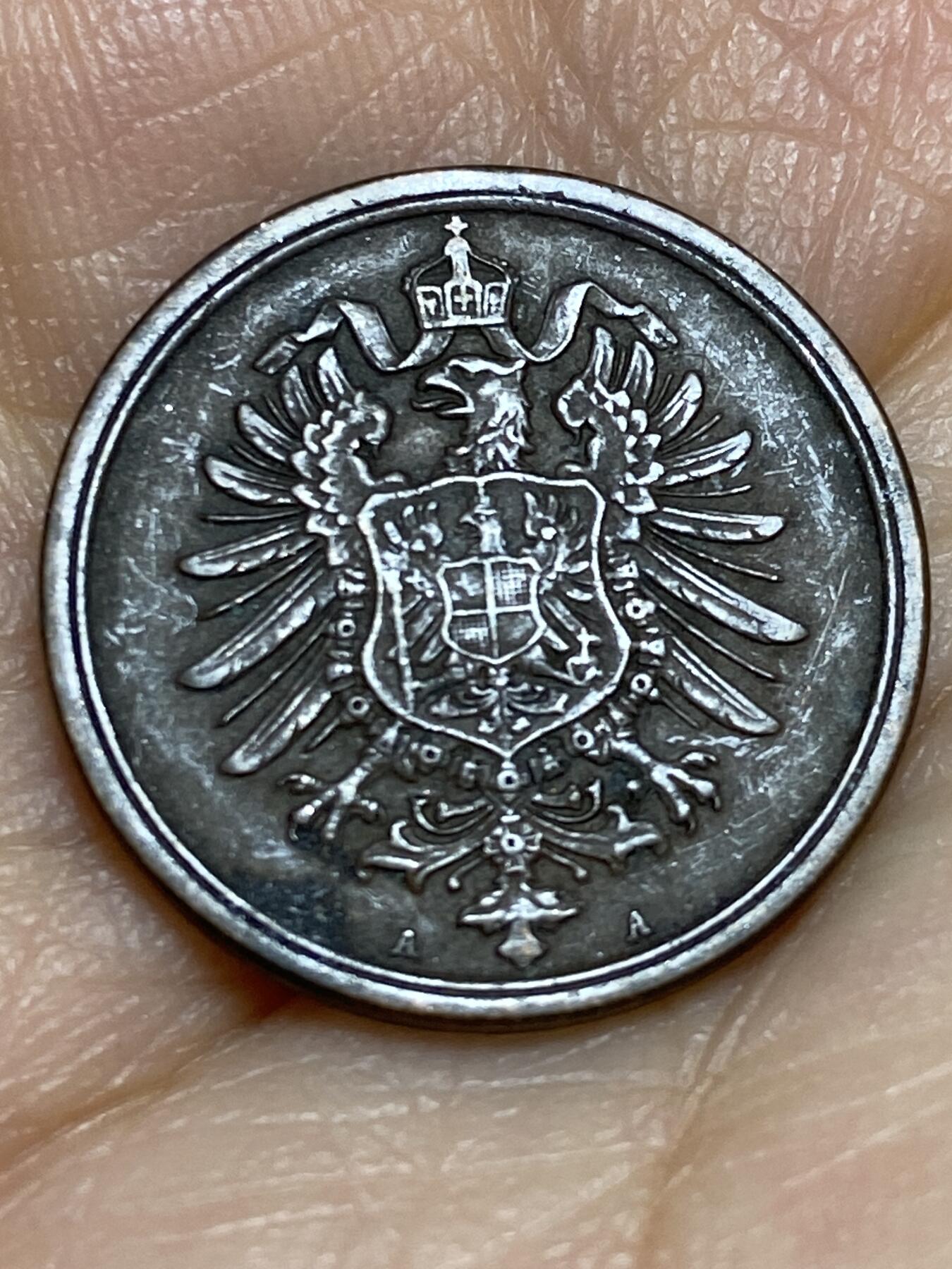 2026年第十三场(总第一百八十二场）外国好品散币场(免佣金) 稀少早期年份好品–1876年2芬尼(威廉一世时期，A标柏林造)