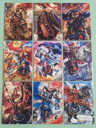 光影卡牌第29期，各家亲签，各家套卡，持续收拍品 - 万游三国特卡9张，鞠嘉宁扈三娘＋四大巾帼＋刘邦＋项羽＋卫青＋霍去病，普卡工艺