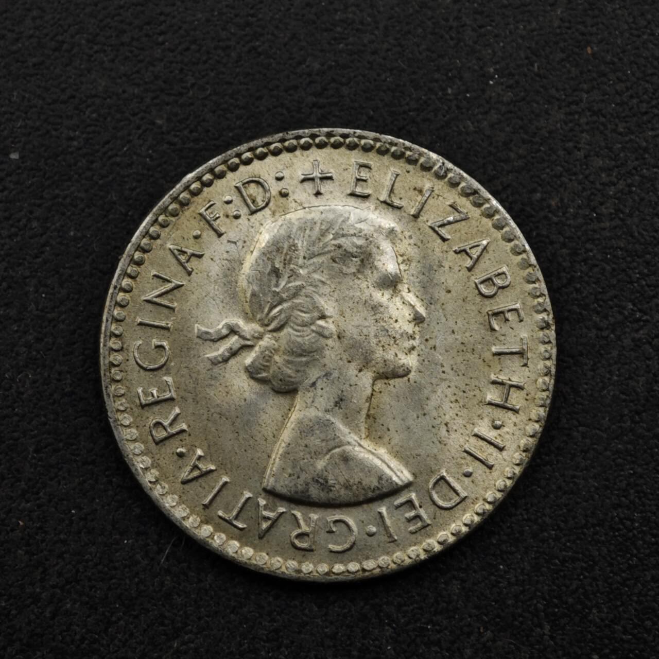 【淘币小摊】实时拍第八百五十三拍   散币银币场   满百包邮可预留二周 每周一统一发货   澳大利亚1959年伊丽莎白二世3便士银币