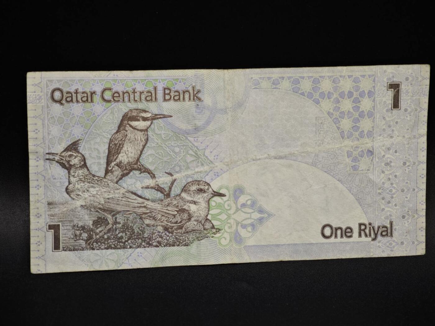 【淘币小摊】限时拍第八百五十二拍  无佣金福利纸币场  满百包邮可预留两周  周一统一发货  卡塔尔1里亚尔纸币【有折】