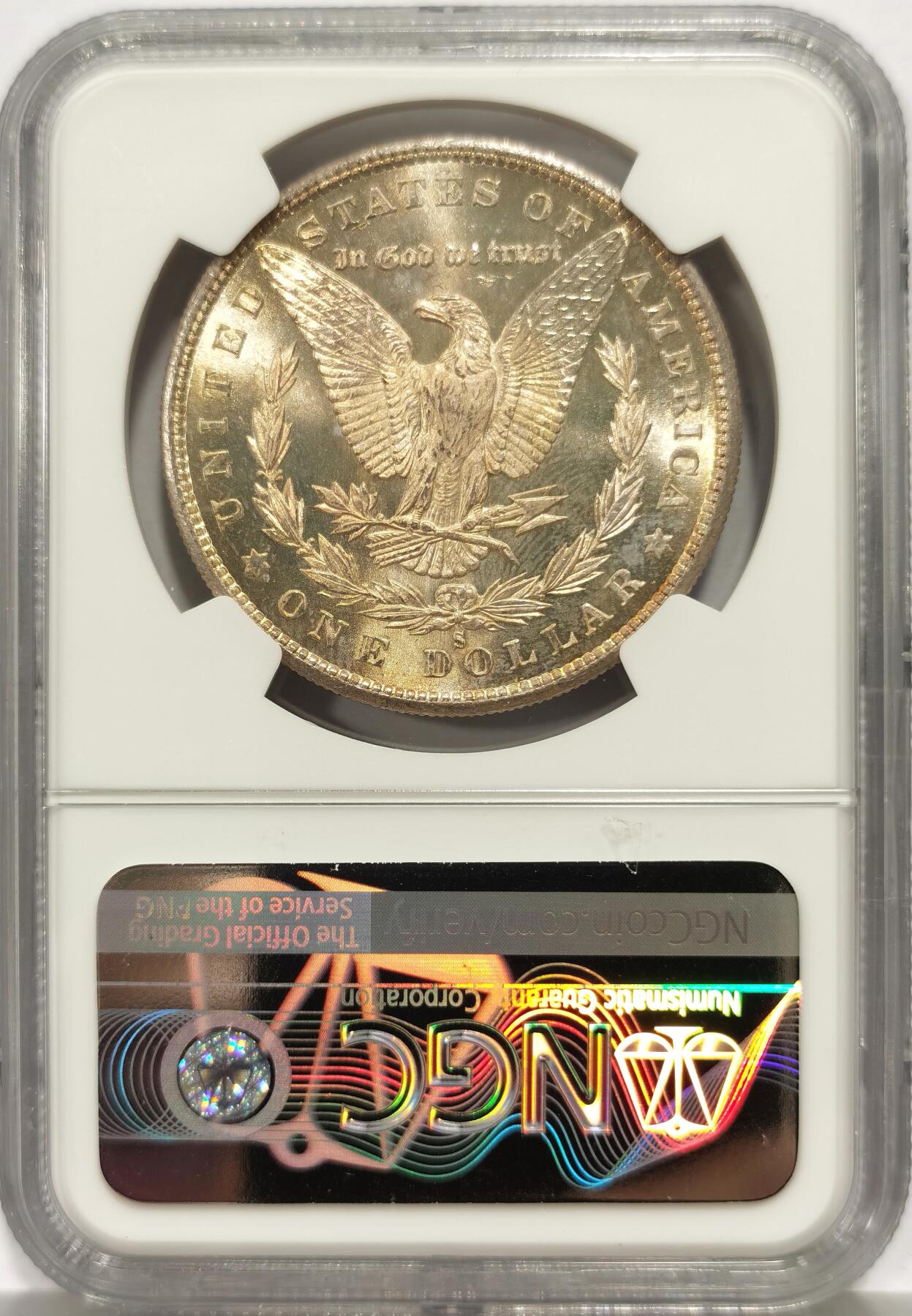 博洋堂世界钱币拍卖第158期（全场包邮） NGC MS66 美国1880 S 摩根 双面五彩包浆