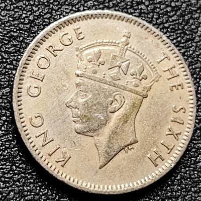 泉币菌-第173场- 精品福利场 - 乔治六世英属毛里求斯 1/4卢比镍铜硬币1951年 19mm3g