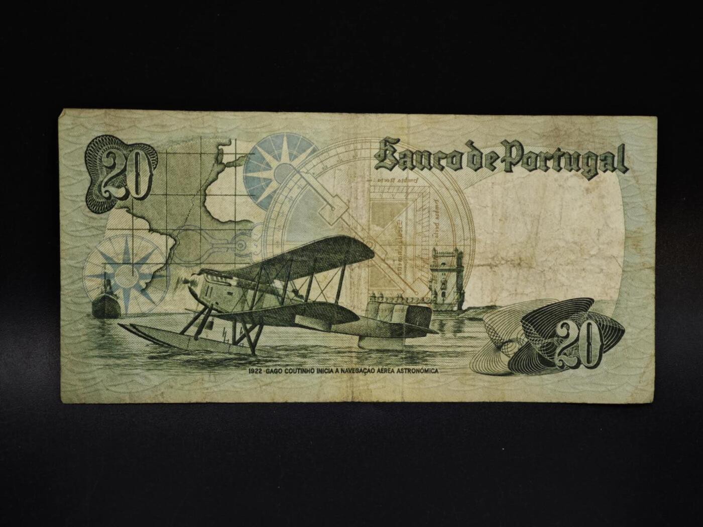 【淘币小摊】限时拍第八百五十二拍  无佣金福利纸币场  满百包邮可预留两周  周一统一发货  葡萄牙20埃斯库多纸币【有折】