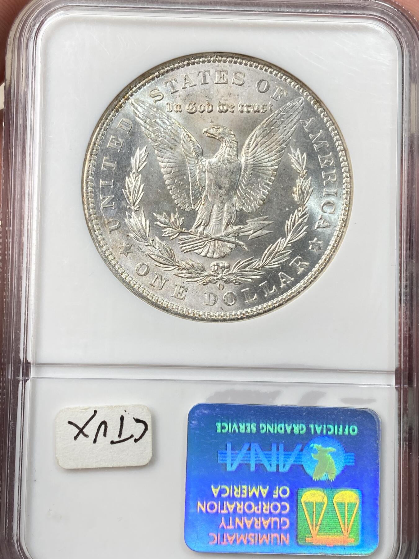 万国钱币拍卖第059期 NGC MS65 1904年O版美国摩根一美元大银 原味深五彩NGC经典老盒BU收藏级