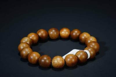 上海都达杂项专场六（全场包邮） 天然黄油格沉香1.2圆珠手串 附鉴定证书87-208