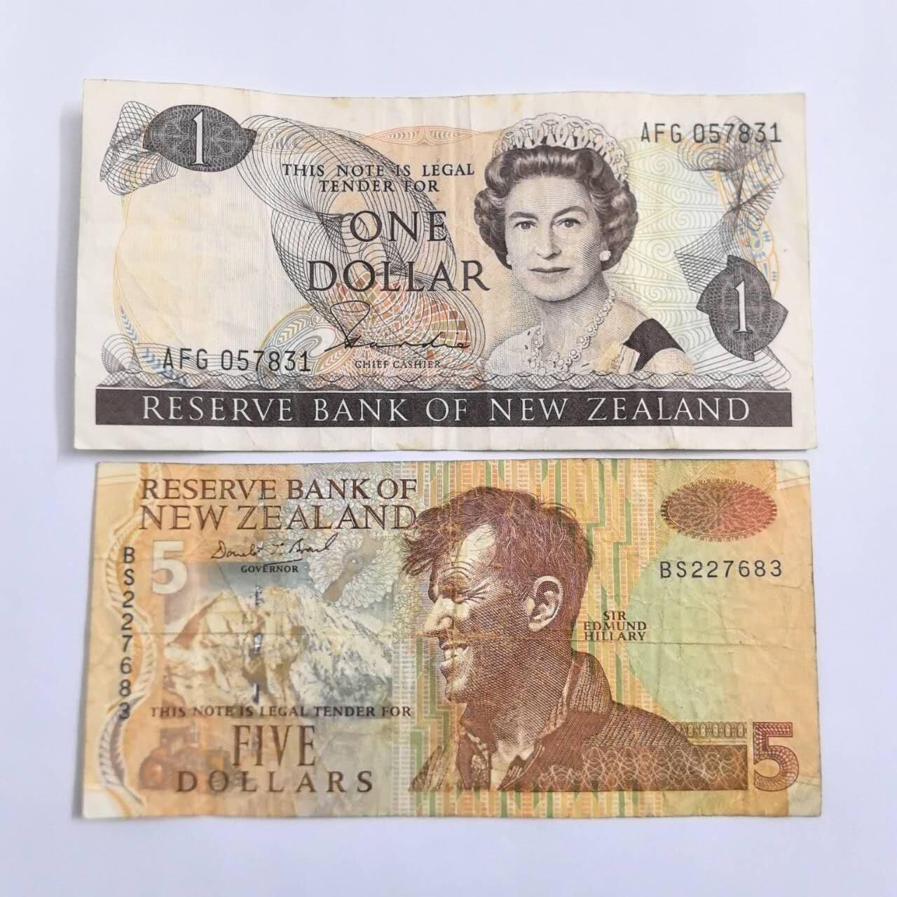 各国外币第109期 新西兰1元5元 