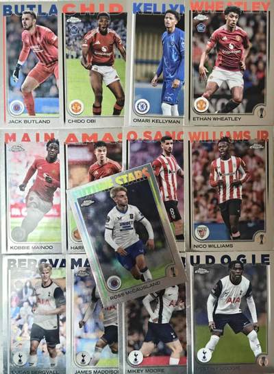 春节前倒数第三场！！龙虎卡牌-七三场（满200元包邮，无佣金，每周六结拍，欢迎送拍） - 13张 折射卡 Topps Chrome系列的欧冠/欧战足球球星卡