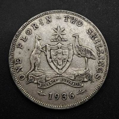 【淘币小摊】实时拍第八百五十三拍   散币银币场   满百包邮可预留二周 每周一统一发货   - 澳大利亚1936年乔治五世弗洛林银币