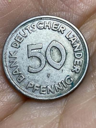 2026年第十三场(总第一百八十二场）外国好品散币场(免佣金) - 德国🇩🇪1949单年份50芬尼(第一版，Bank银行版，F标斯图加特造)
