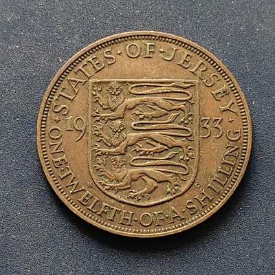 【全场包邮】纯粹捡漏拍496场-持续更新中 - 泽西1933年乔治五世1/12先令大铜币