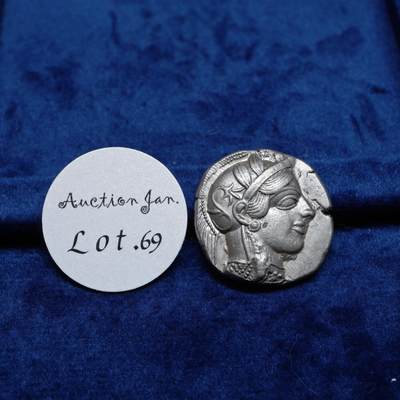 琋语集藏2026年02月欧洲古典打制币拍卖 - 古希腊阿提卡地区雅典娜与猫头鹰4德银币