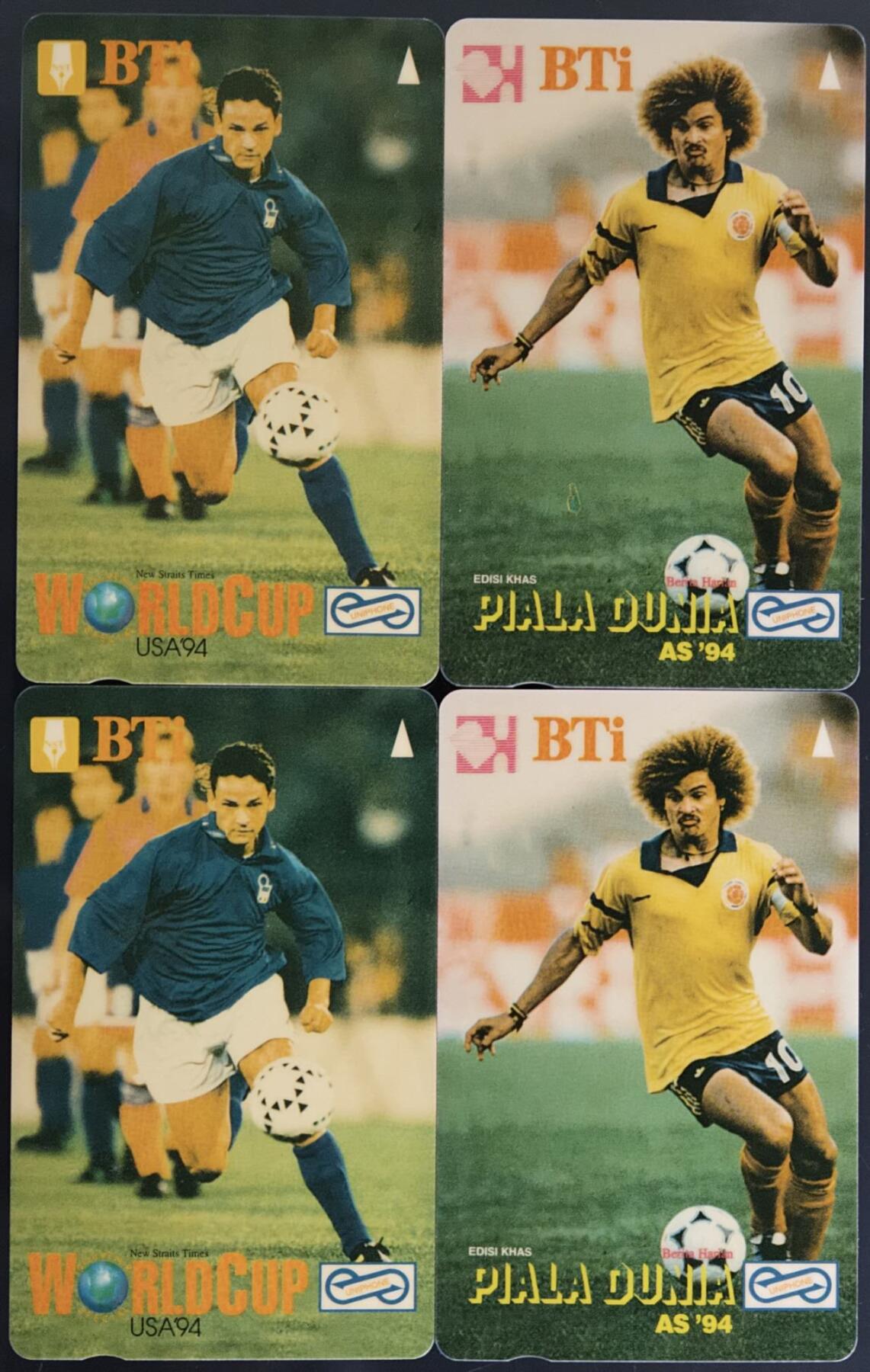 公藏第61期裸卡拍卖 马来西亚光学新卡（世界足球名星--罗伯特，卡罗斯）2枚带册好品。