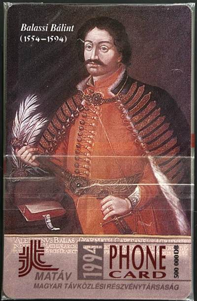 公藏第61期裸卡拍卖 - 匈牙利电信IC卡（名人系列-著名诗人-巴拉斯，巴林特）一枚原封套新卡，芯片光亮。