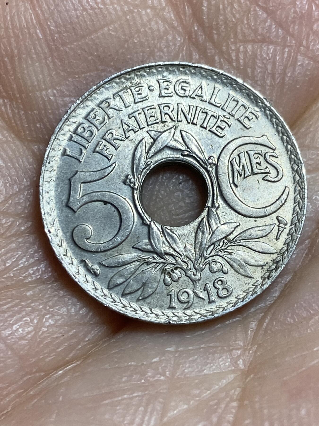 2026年第十四场(总第一百八十三场）外国好品散币场(免佣金) 好品–法兰西第三共和国1918年5生丁(第三版，大尺寸版)