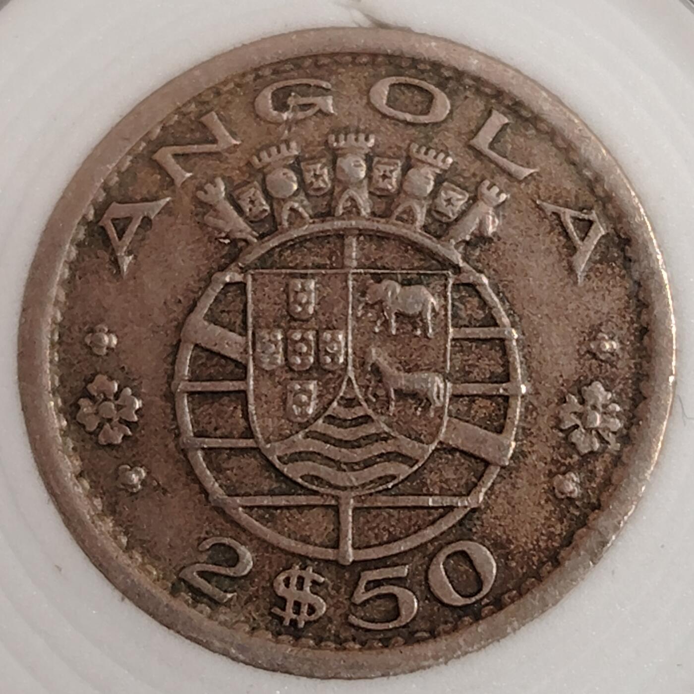 布加迪🐬～世界钱币(上海)🌾第 271 期 /  各国套币和散币 葡属安哥拉🇦🇴 1956年 2.5埃斯库多