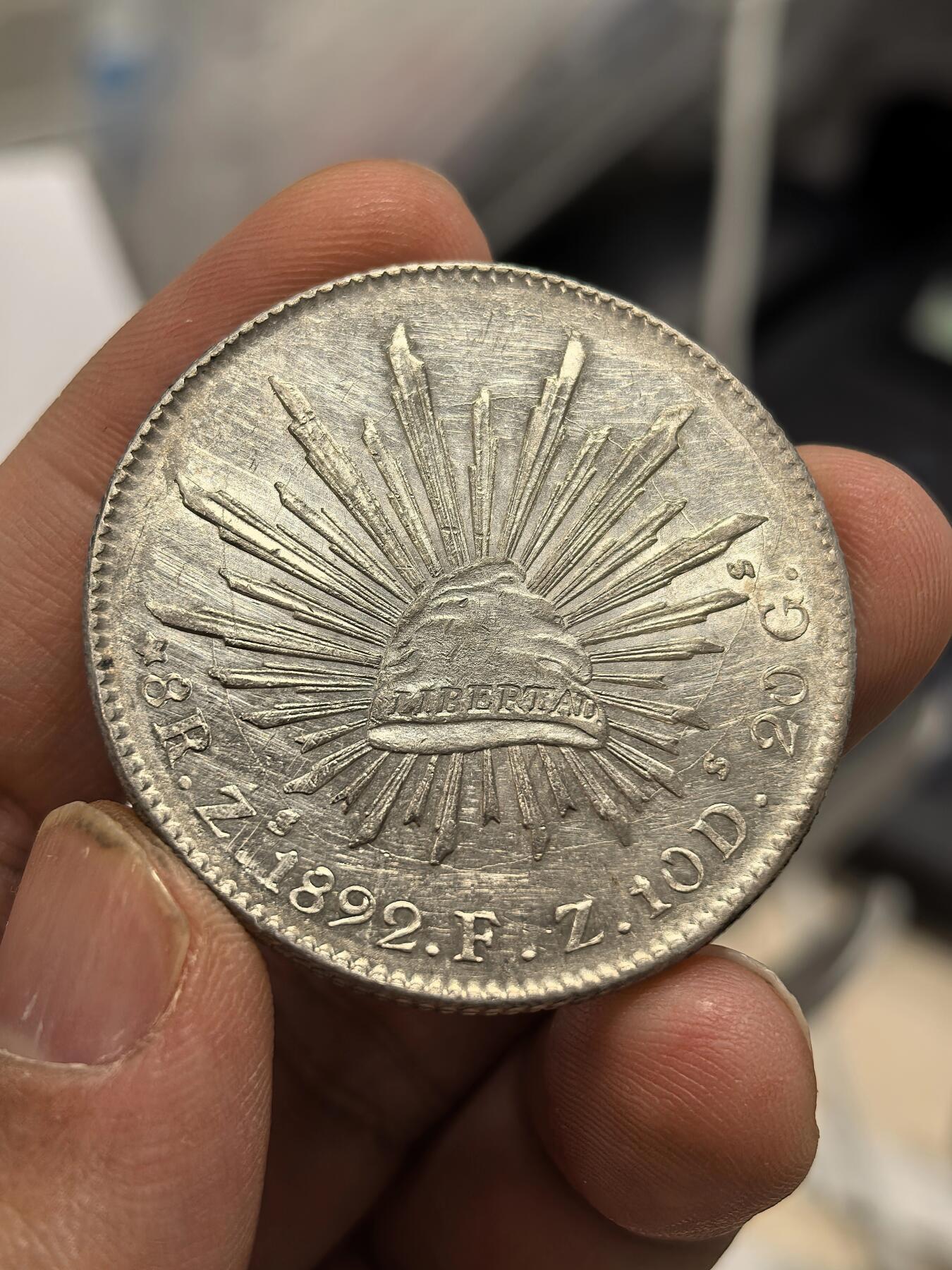 博洋堂世界钱币拍卖第158期（全场包邮） 墨西哥1892年ZS FZ版花边鹰洋