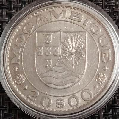 布加迪🐬～世界钱币(上海)🌾第 271 期 /  各国套币和散币 - 葡属莫桑比克🇲🇿 1971年 20埃斯库多