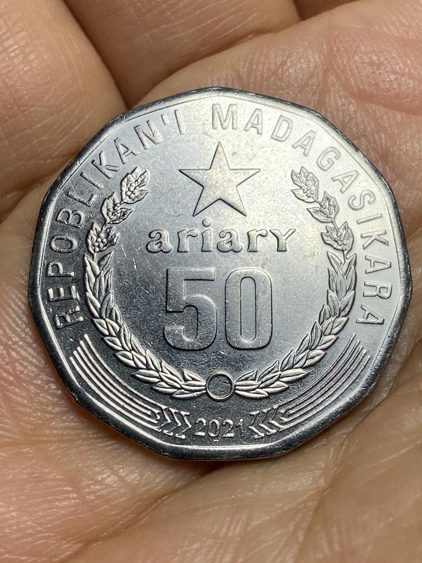 2026年第十三场(总第一百八十二场）外国好品散币场(免佣金) 原光全新–马达加斯加🇲🇬2021年50阿里亚里