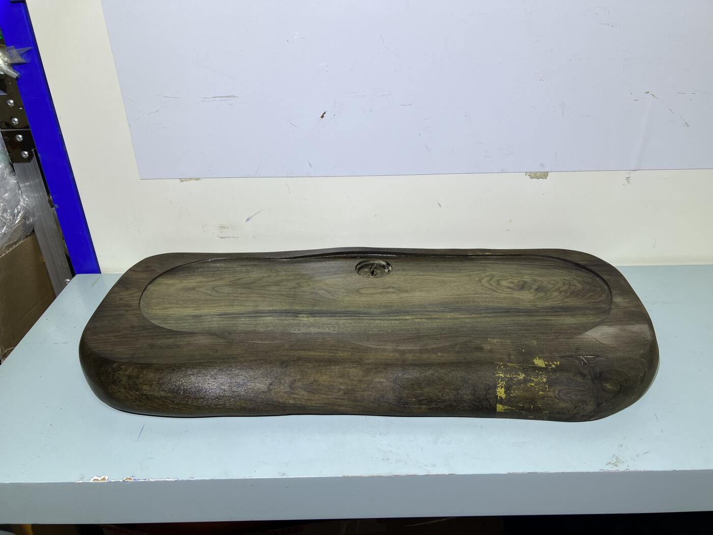 零元拍：01-21-1乌木金丝楠 3D云朵纹 茶盘 金丝爆满 香味满满。尺寸约：55/26.5/4CM厚。五斤多重