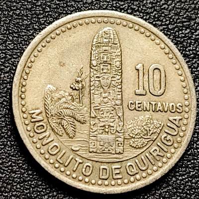 泉币菌-第173场- 精品福利场 - 玛雅巨石柱 危地马拉10分 镍币 21.0毫米 2.42克