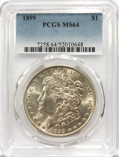 博洋堂世界钱币拍卖第158期（全场包邮） - PCGS MS64 美国1899 摩根 费城厂 关键年 高分极为难得 此枚品相极好 收藏佳品
