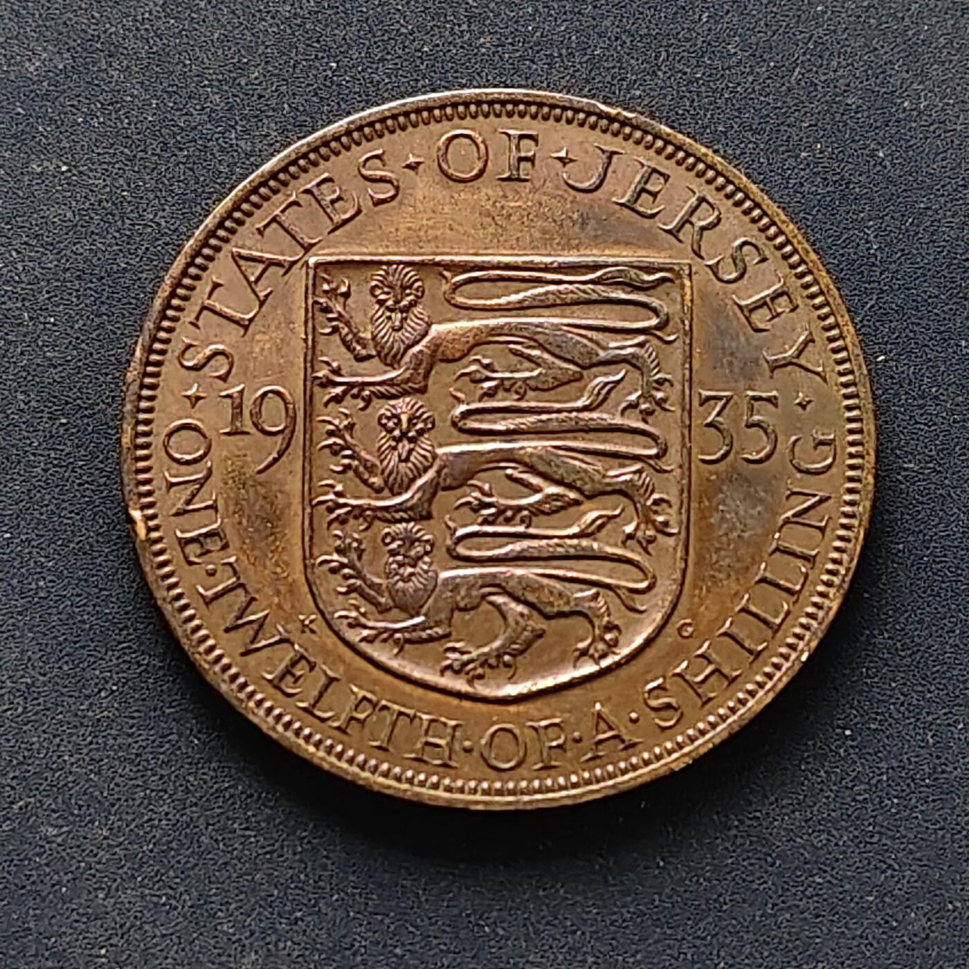 【全场包邮】纯粹捡漏拍496场-持续更新中 泽西1935年乔治五世1/12先令大铜币