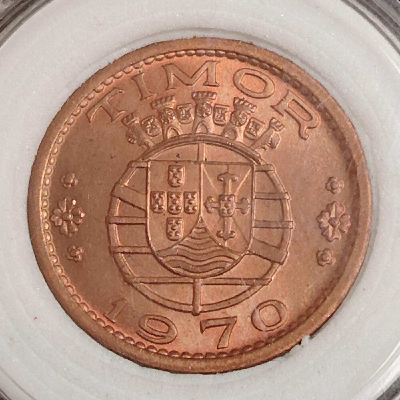 布加迪🐬～世界钱币(上海)🌾第 271 期 /  各国套币和散币 葡属帝汶 1970年 50分 原光好品