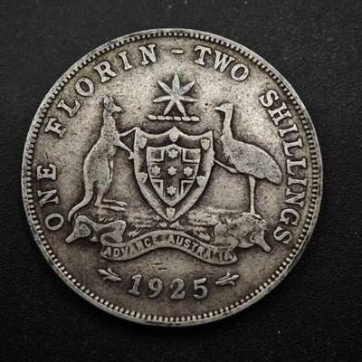 【淘币小摊】实时拍第八百五十三拍   散币银币场   满百包邮可预留二周 每周一统一发货   - 澳大利亚1925年乔治五世弗洛林银币