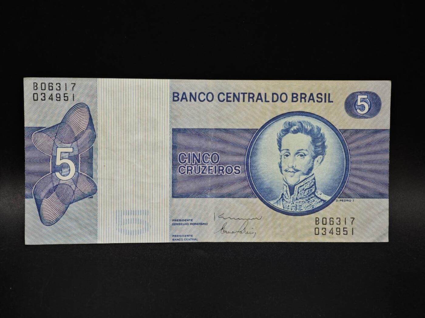 【淘币小摊】限时拍第八百五十二拍  无佣金福利纸币场  满百包邮可预留两周  周一统一发货  巴西5克鲁塞罗纸币【有折】