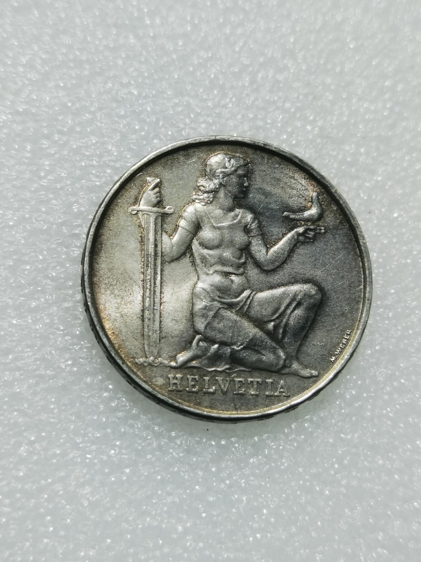 天下钱庄专场欢迎参拍 1936瑞士女神5法郎银币