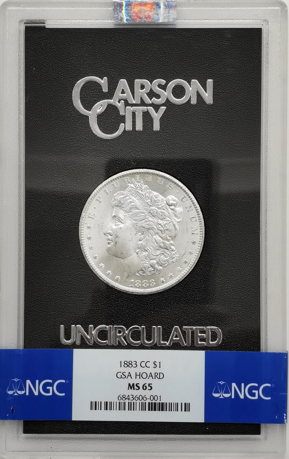 博洋堂世界钱币拍卖第158期（全场包邮） NGC MS65 美国1883 CC 摩根 卡森厂 GSA大封装 高分难得