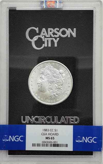 博洋堂世界钱币拍卖第158期（全场包邮） - NGC MS65 美国1883 CC 摩根 卡森厂 GSA大封装 高分难得