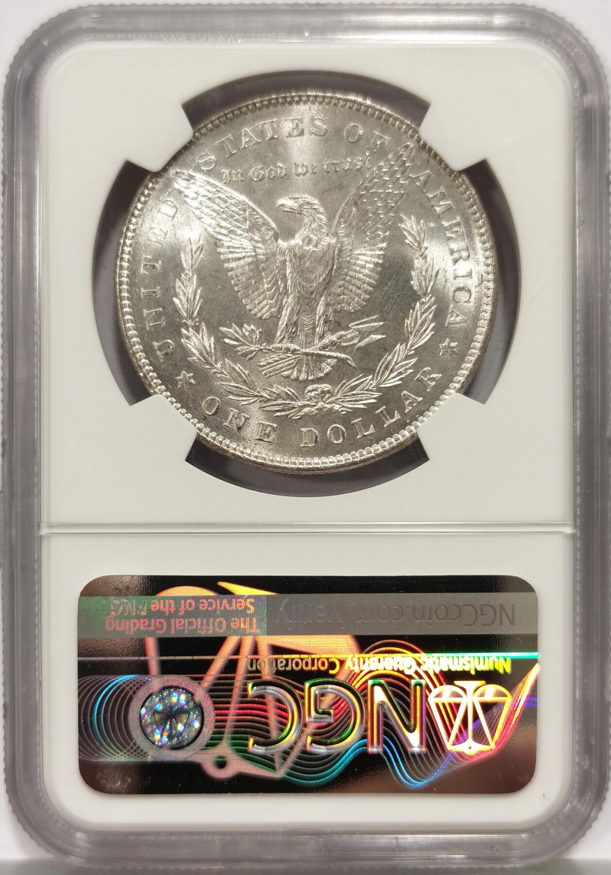 博洋堂世界钱币拍卖第158期（全场包邮） NGC MS64 美国1878 首年摩根 7/8 尾部羽毛复打 稀有版别 高分难得