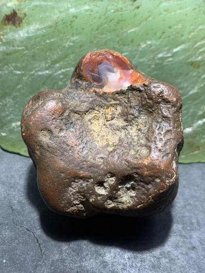 精美川料铁红皮开窗料荔枝冻南红玛瑙原石一颗， - 精美川料铁红皮开窗料荔枝冻南红玛瑙原石一颗，