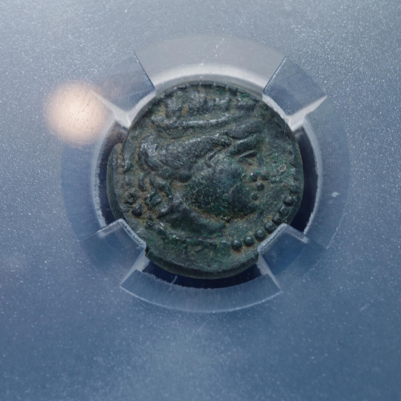 琋语集藏2026年02月欧洲古典打制币拍卖 古希腊爱奥尼亚财富女神堤喀和阿芙洛狄特铜币（TQG评级）