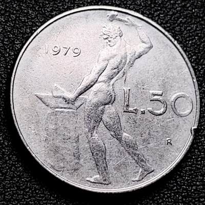 泉币菌-第173场- 精品福利场 - 意大利 1979年 50里拉 锻冶之神 伍尔坎 24mm