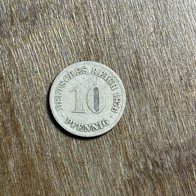 【春节前最后一拍，下一场3.3号】★第139场★散币场。不寄存，30包邮。不满30元，支付5元运费。《接受代拍 代送NGC评级》 - 40【无寄存】1876 短翅 10芬尼 镍币