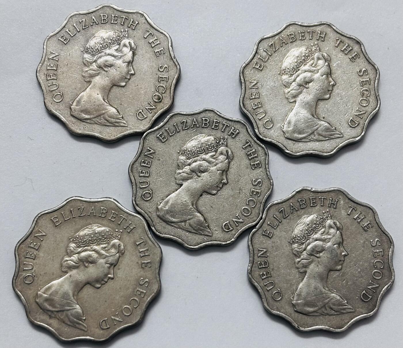 文馨钱币收藏 2026新年第四场（第 290 场）【长期接代拍品】 英属香港 1975-79 年花边贰元一组 5 枚