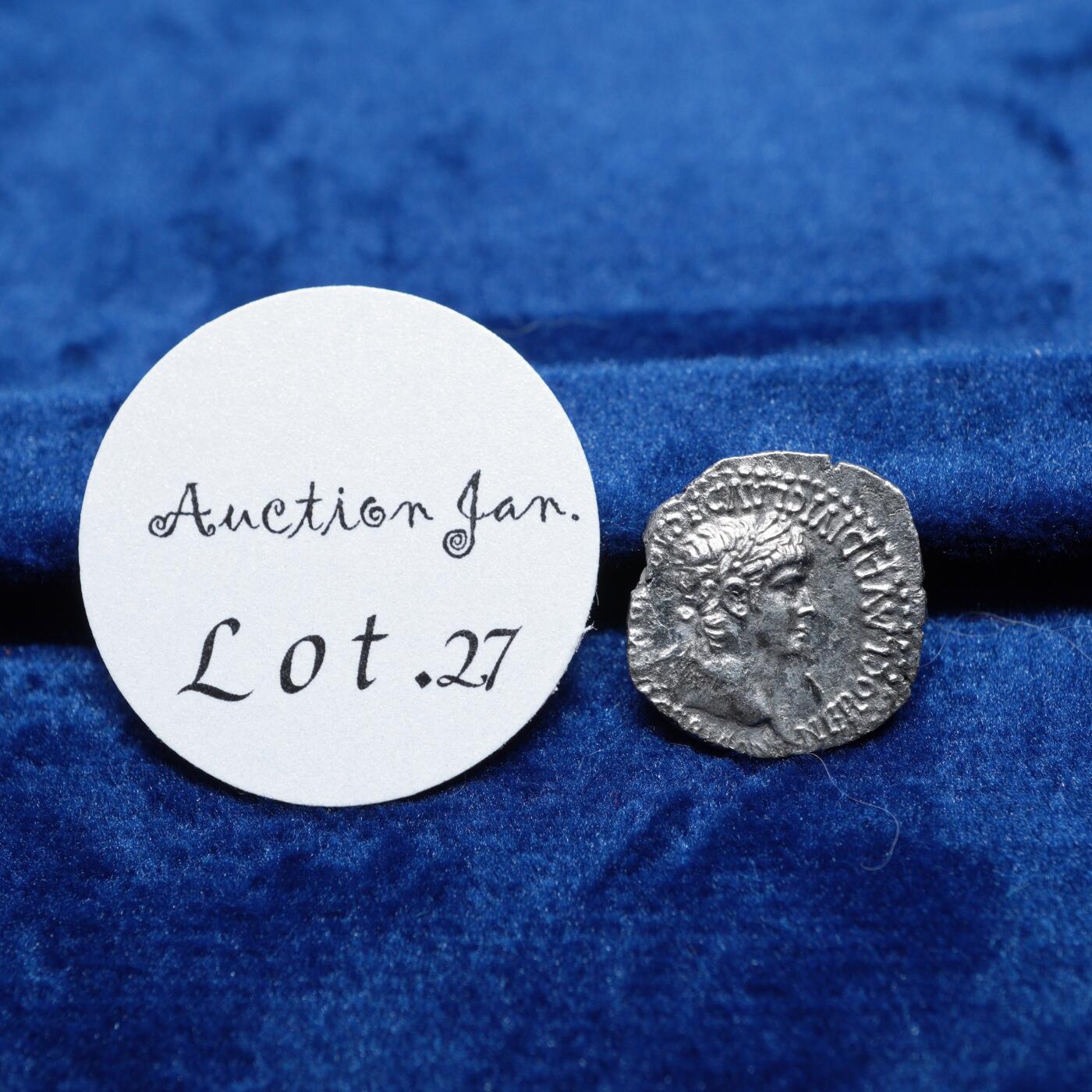 琋语集藏2026年02月欧洲古典打制币拍卖 古罗马卡帕多西亚行省-尼禄与胜利女神1/2德银币