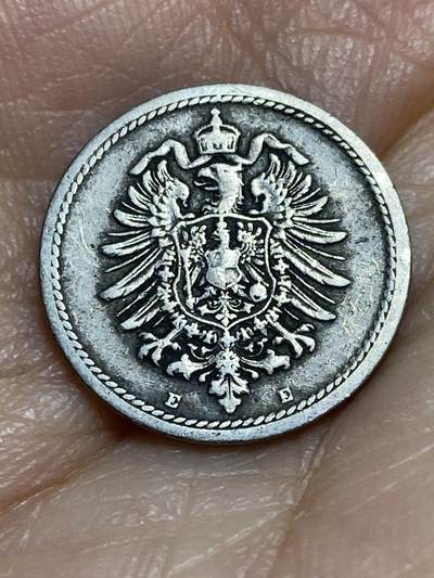 2026年第十三场(总第一百八十二场）外国好品散币场(免佣金) - 稀少早期年份–德意志帝国1874年5芬尼(威廉一世时期，E标德累斯顿造)