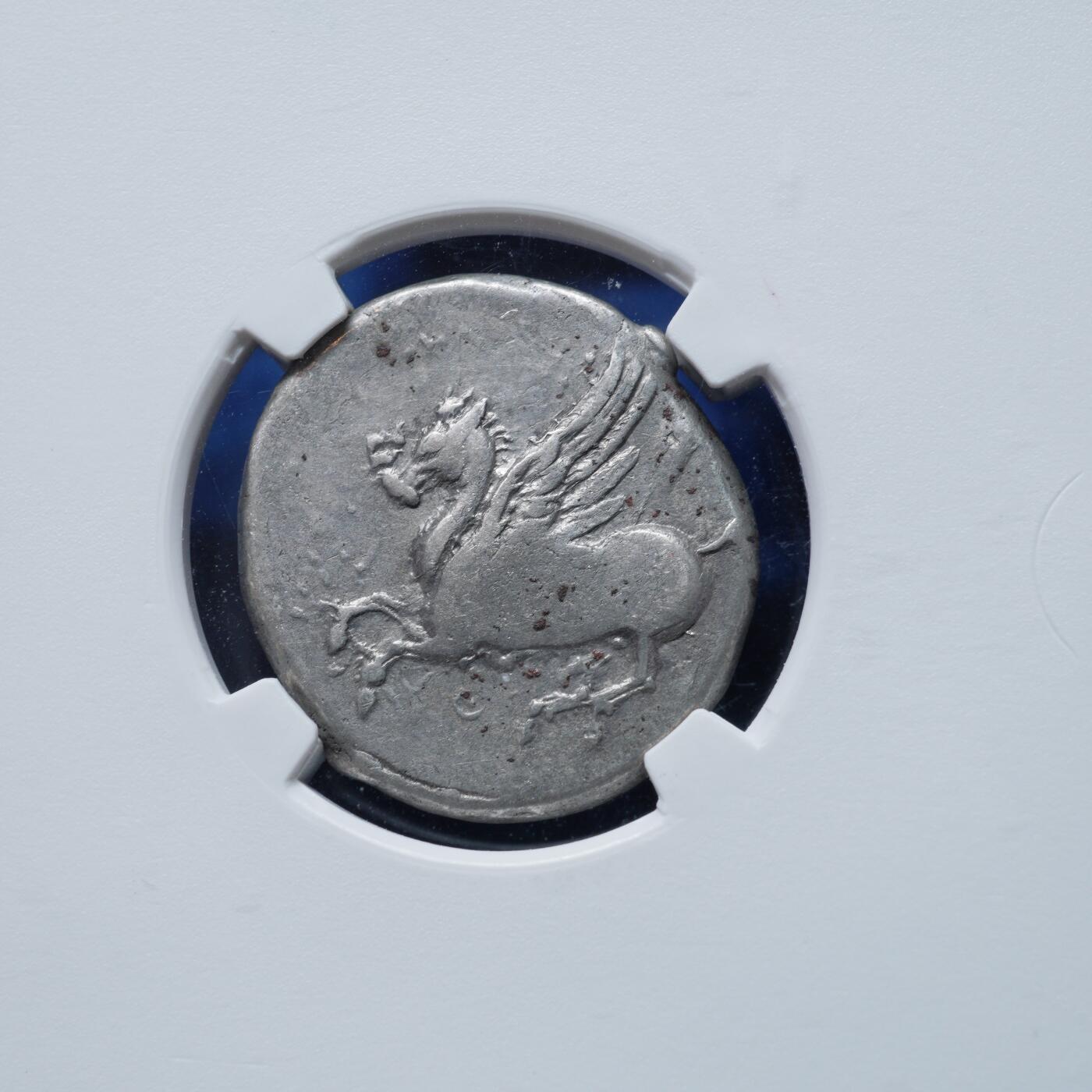 琋语集藏2026年02月欧洲古典打制币拍卖 古希腊阿卡纳尼亚雅典娜与飞马1斯塔特银币（TQG评级）