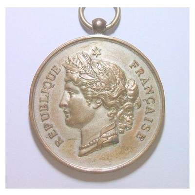 【旋风钱币】1月24日19:00准时开拍 精美欧洲币章、银币银章、第三帝国钱币等 全场包邮！ - 法国1892年 谷物女神高浮雕精制大镀银章 46MM