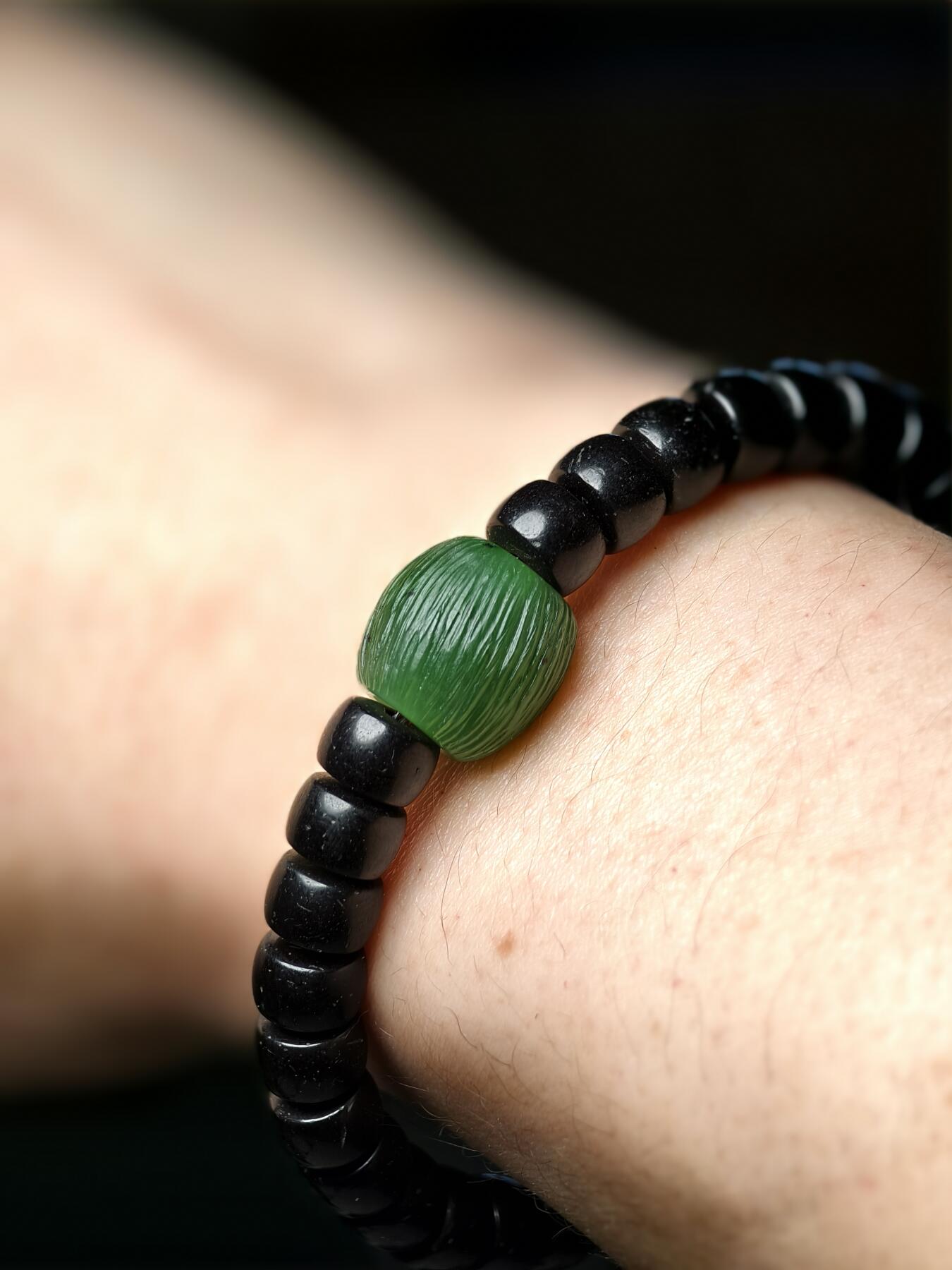 抚柳草堂-第十期章牌钱币  奖章勋章限时免佣 满百包邮 放漏专场 猴头纹和田碧玉配印尼金椰蒂  侘寂风私人定制款手作 和田碧玉13.5mm左右 椰蒂8*5mm 店主手做只此一条 所有材质皆永久保真