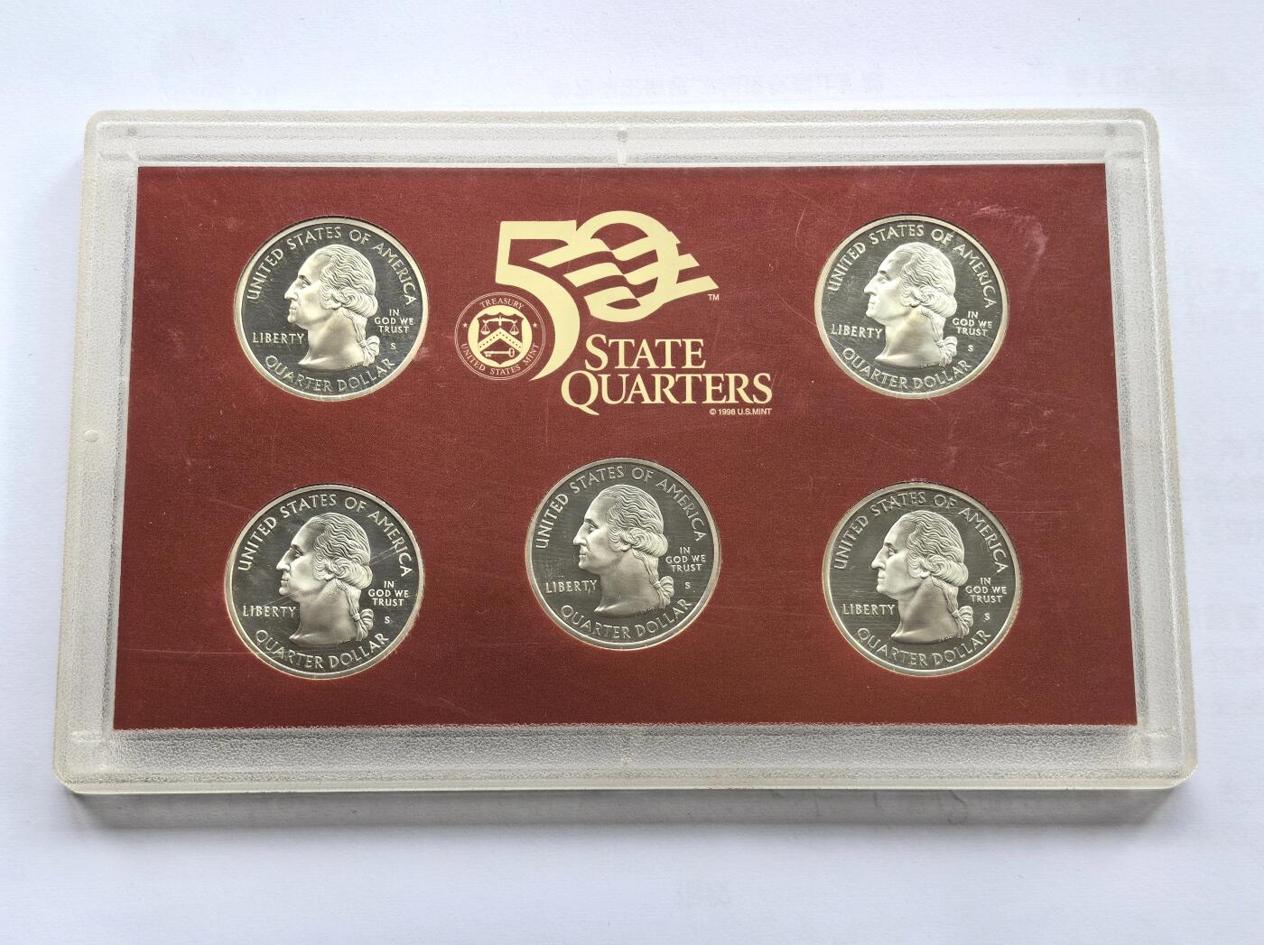 博洋堂世界钱币拍卖第158期（全场包邮） 2006年美国25美分精制银币套 美国50州系列-内华达/内布拉斯加/科罗拉多/南达科他/北达科他 盒证全