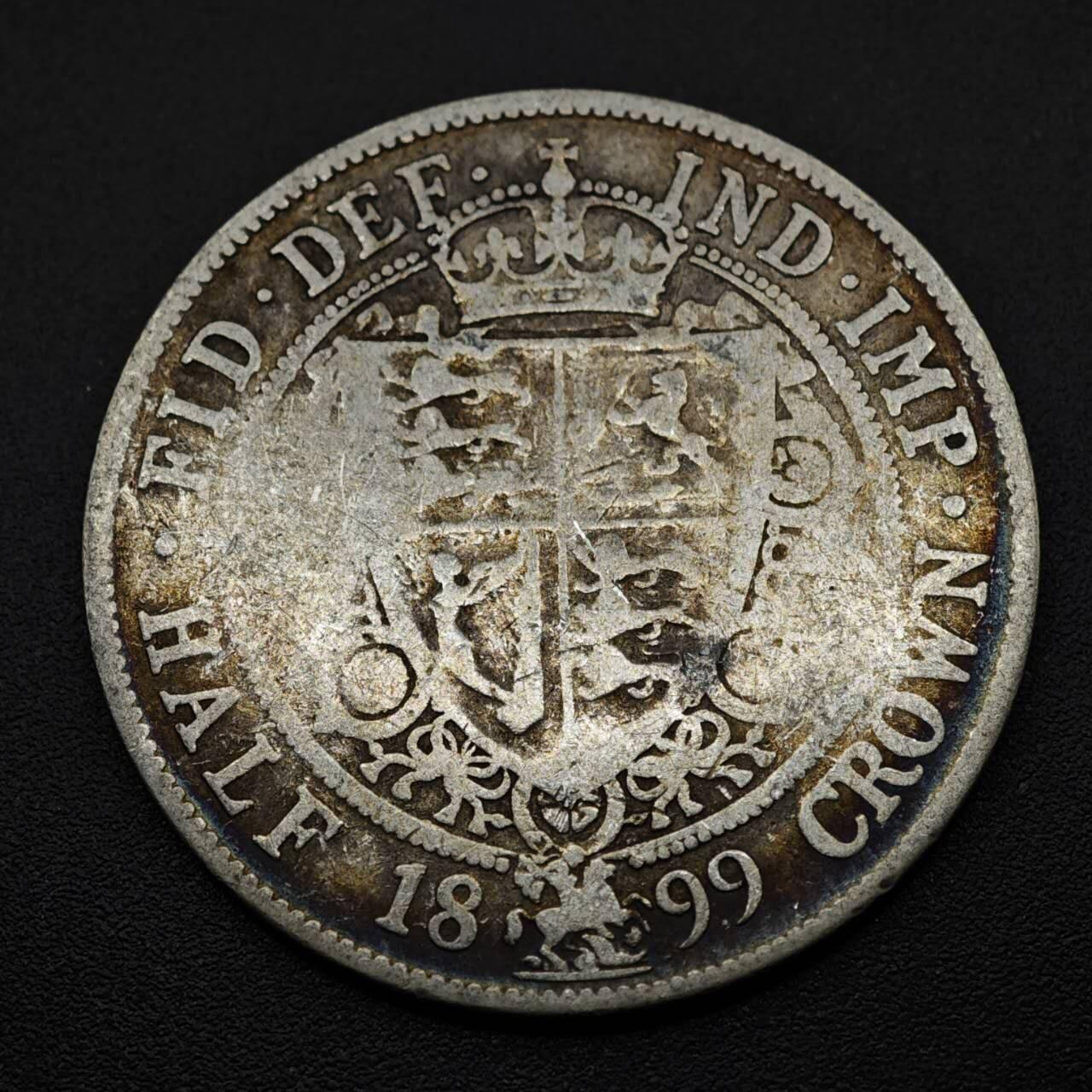 【淘币小摊】实时拍第八百五十三拍   散币银币场   满百包邮可预留二周 每周一统一发货   英国1899年维多利亚半克朗银币