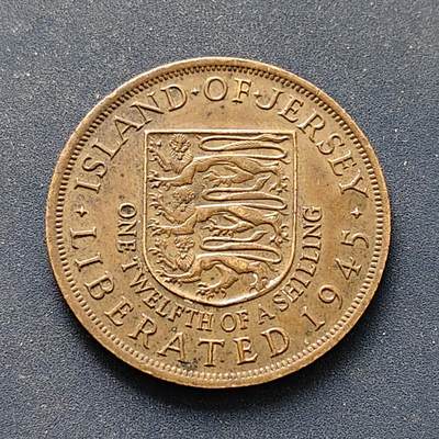 【全场包邮】纯粹捡漏拍496场-持续更新中 - 【错版】泽西1945年女王1/12先令大铜币（1945年女王未登基）